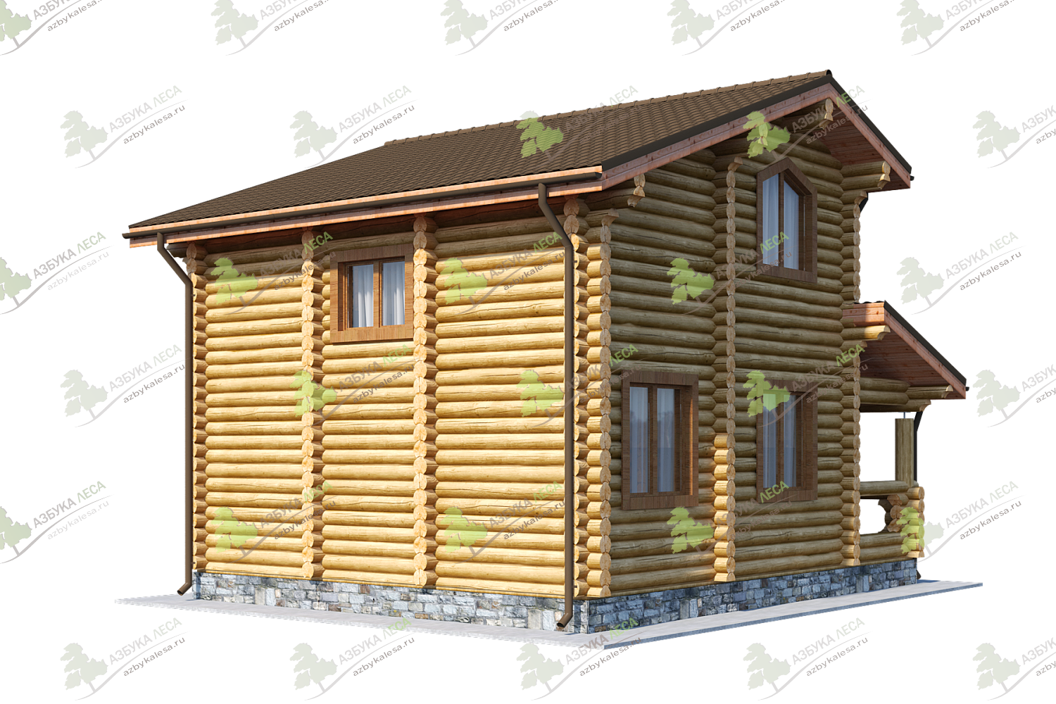 Проект двухэтажного деревянного дома с парной КНЯЖНА