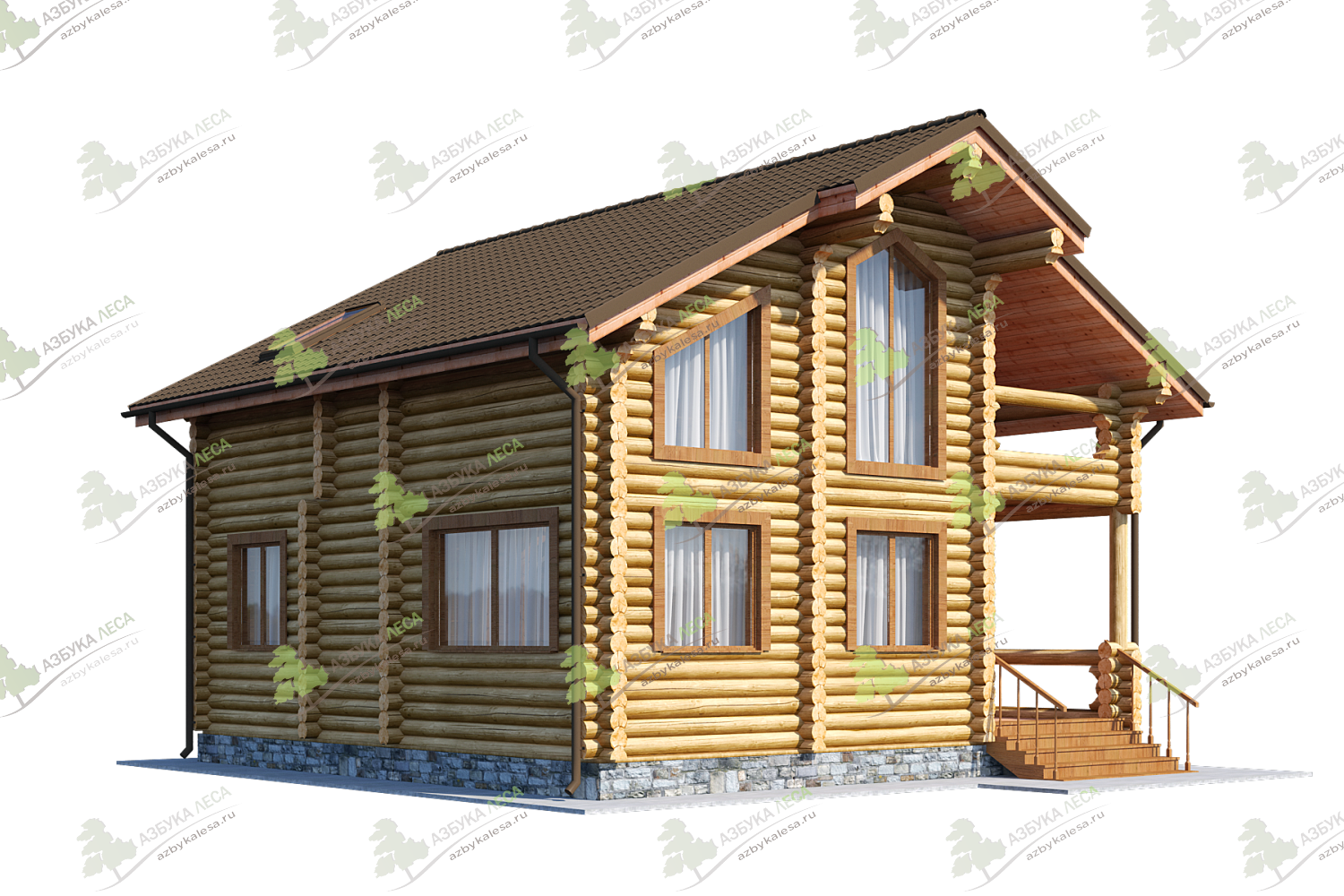 Красивый деревянный дом проект АКВАРЕЛЬ