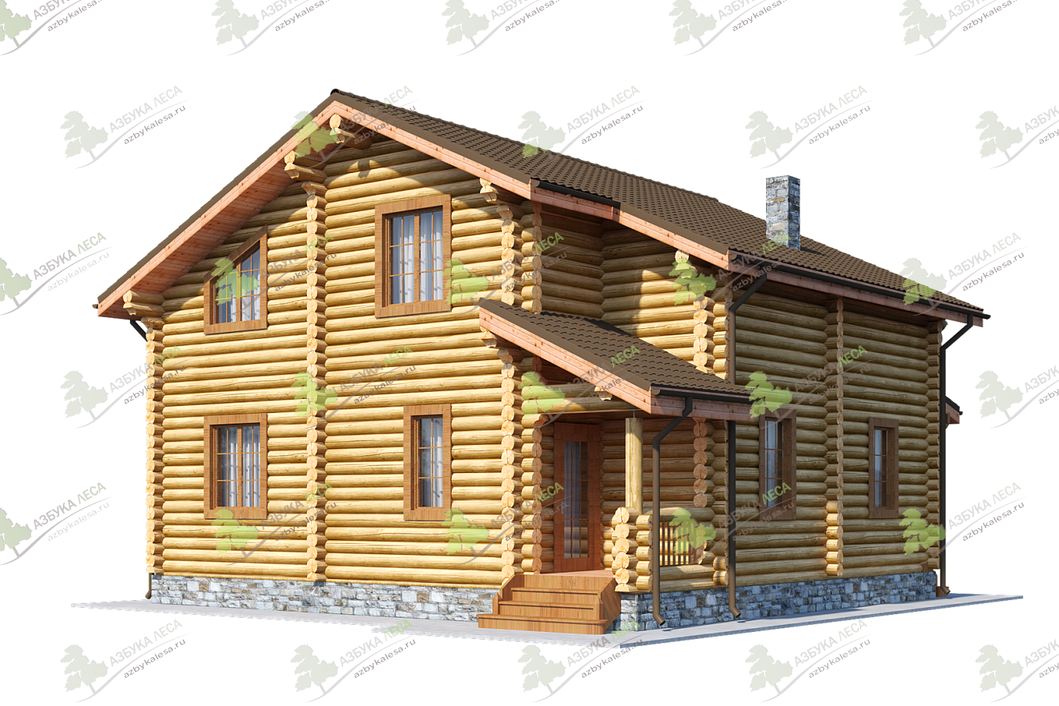 Проект деревянного дома с террасой МАЛАХИТ
